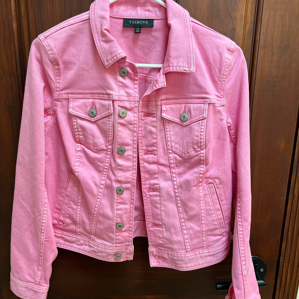 Talbots Women's Vibrant Pink Jean Jacket